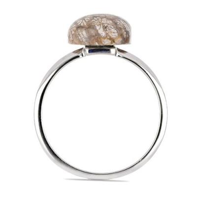 BUY GENUINE FOSSIL CORAL GEMSTONE RING IN STERLING SILVER